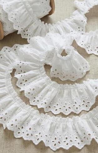 White eyelet trim